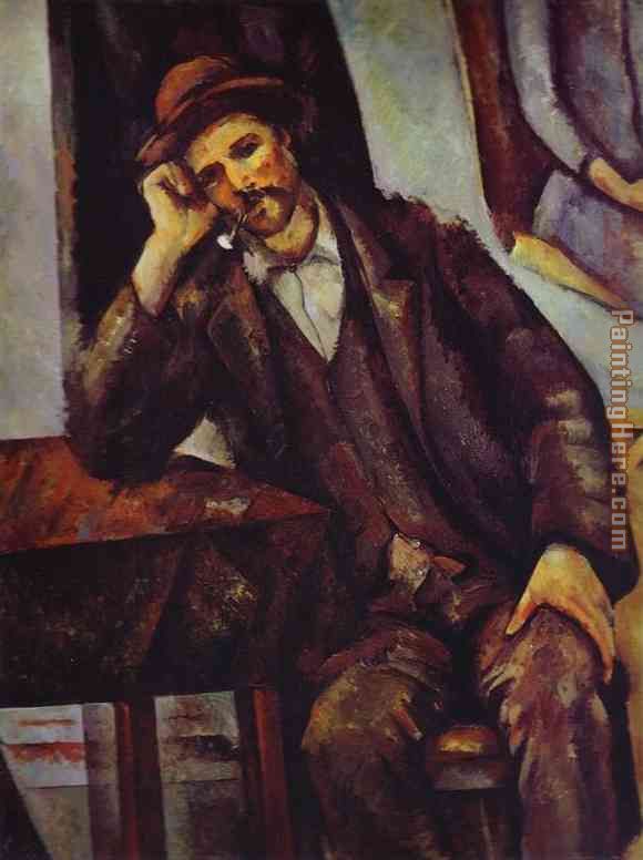 Man Smoking a Pipe painting - Paul Cezanne Man Smoking a Pipe art painting